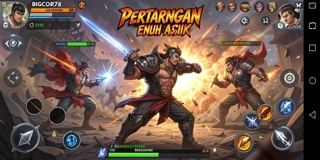 Tangkapan layar <strong>BIGCOR78</strong> menampilkan aksi bertarung mendebarkan.
