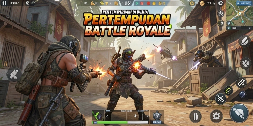 Tangkapan layar DEWI567 menunjukkan adegan epic pertempuran Battle Royale.