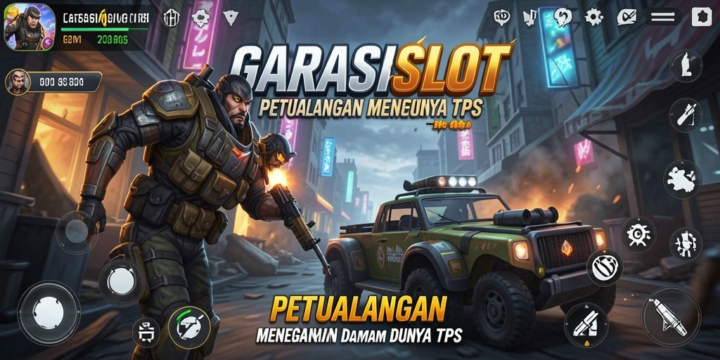 Tangkapan layar utama GARASISLOT menampilkan aksi pertempuran yang mendebarkan.