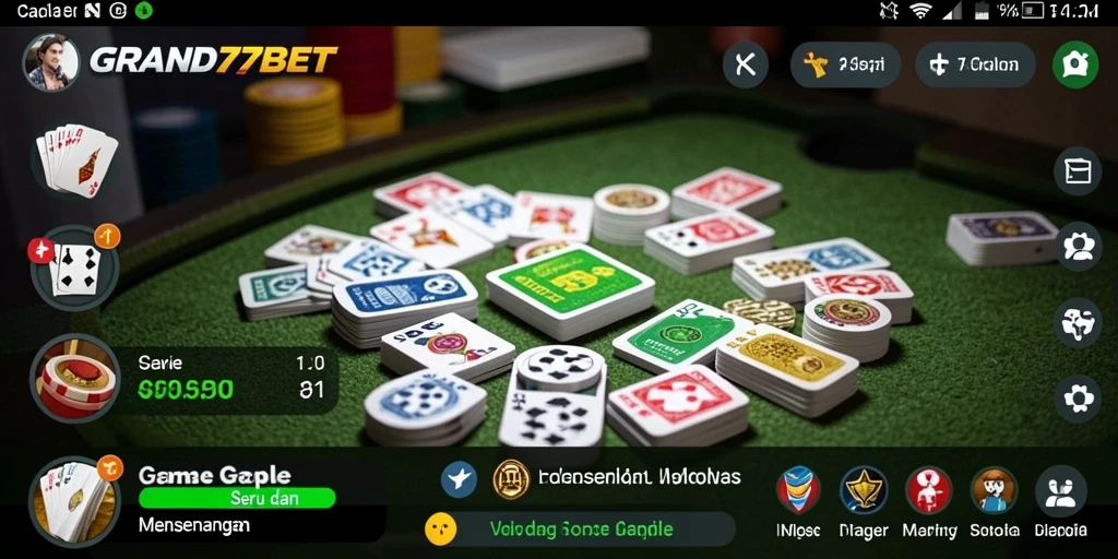 Tampilan gameplay seru dari GRAND77BET saat bermain Gaple.