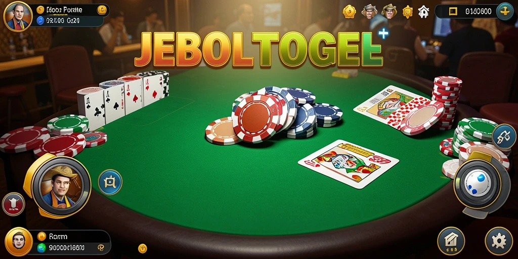Tampilan menarik gameplay poker dalam JEBOLTOGEL.