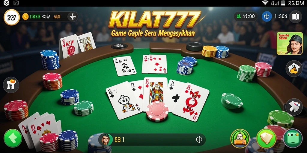 Screenshot gameplay seru KILAT777 dengan fitur Gaple yang menarik.
