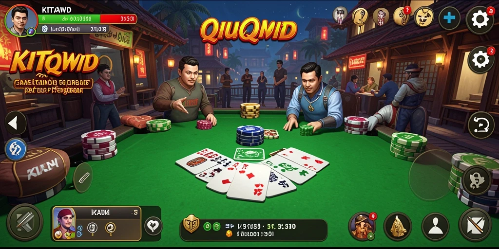 Screenshot KITAWD menampilkan aksi seru dalam game QiuQiu.