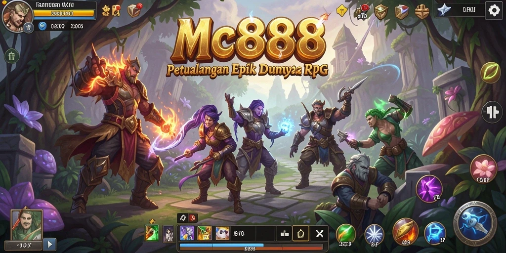 Tangkapan layar dari gameplay RPG yang menegangkan di MC888.