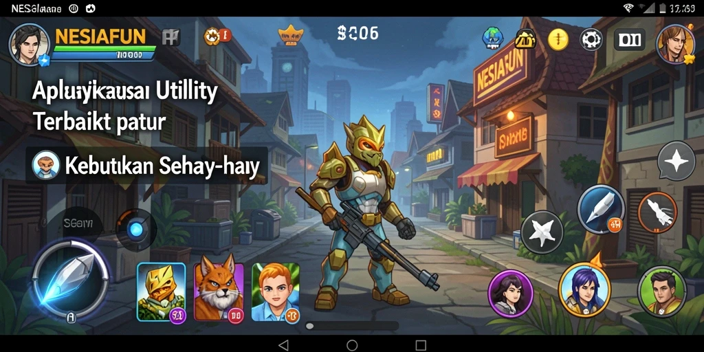 Screenshot utama NESIAFUN menunjukkan antarmuka aplikasi Utility yang sederhana dan intuitif.
